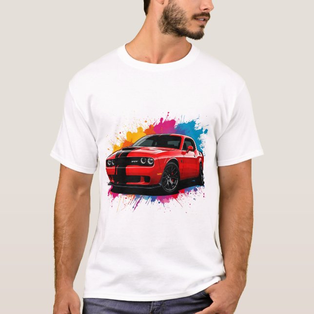 Vibrant Red Muscle Car T-Shirt (Front)
