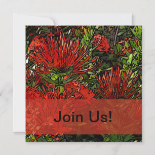 Vibrant Red Orange Firebush  Card