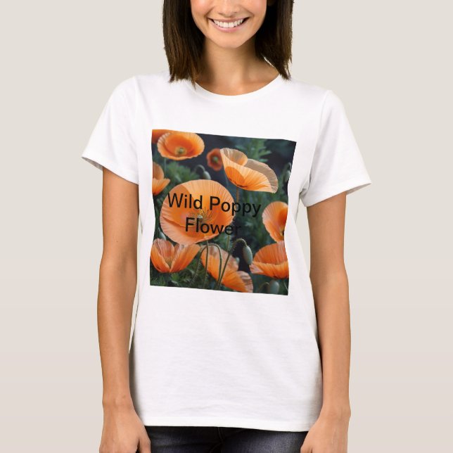  Vibrant Red Poppy Flower T-Shirt (Front)