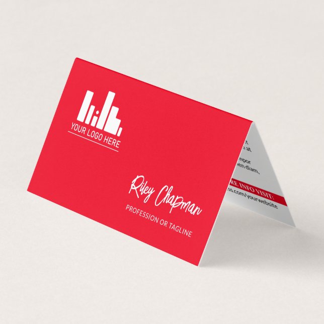 Vibrant Red QR Code Photo Social Media Icons Business Card (Front)