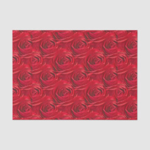 Vibrant Red Rose Floral Photo Abstract Pattern Tissue Paper
