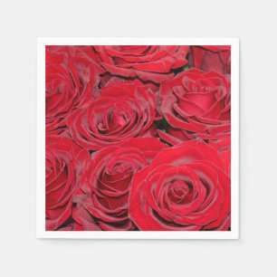 Vibrant Red Roses Napkin