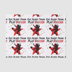 VIBRANT RED SOCCER PLAYER DESIGN TISSUE PAPER