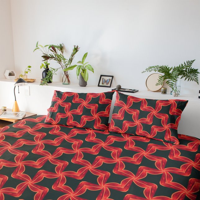 Vibrant Red Swirl Pattern Duvet Cover (Creator Uploaded)
