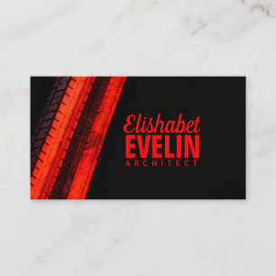 Vibrant Red Trails on Dark Backdrop Business Card