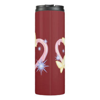 Vibrant Red Water Bottle with Enchanted Butterfly