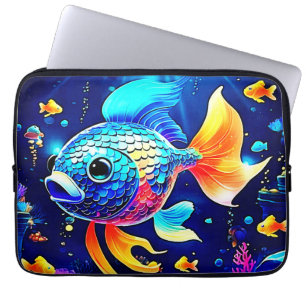 Vibrant Reef Fish Design Laptop Sleeve