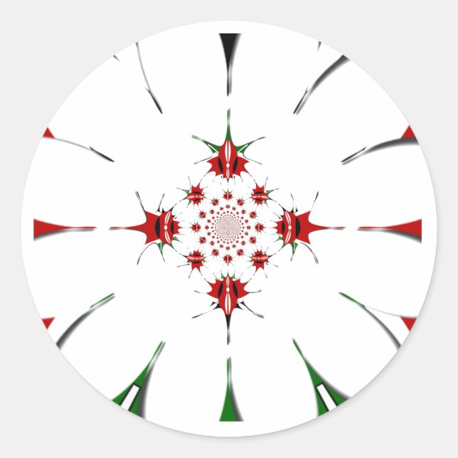 Vibrant Republic of Kenya Shield Flag Kaleidoscope Classic Round Sticker (Front)