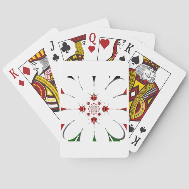 Vibrant Republic of Kenya Shield Flag Kaleidoscope Playing Cards (Back)