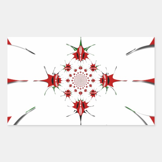 Vibrant Republic of Kenya Shield Flag Kaleidoscope Sticker (Front)
