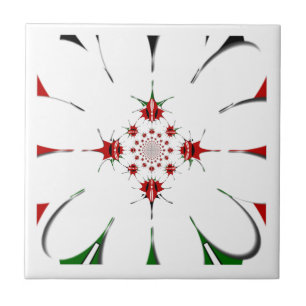 Vibrant Republic of Kenya Shield Flag Kaleidoscope Tile