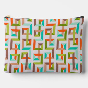 Vibrant Retro 3D Geometric Maze Pouch