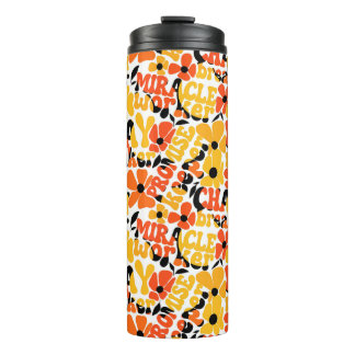 Vibrant Retro Christian Floral Typography Thermal Tumbler