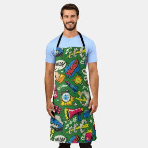 Vibrant Retro Comic Apron - Pop Art Pattern