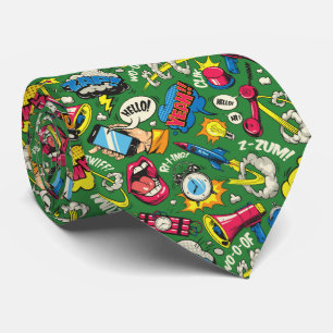 Vibrant Retro Comic Book Pop Art Pattern Neck Tie