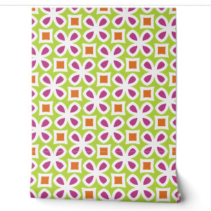 Vibrant Retro Floral  Wallpaper