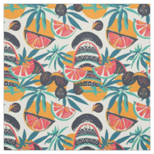 Vibrant Retro Fruit  Fabric