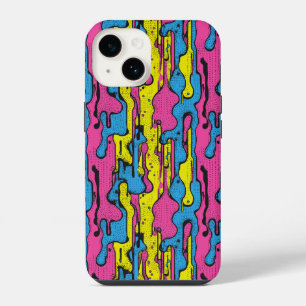 "Vibrant Retro Pop Art Drip Pattern iPhone 14 Case