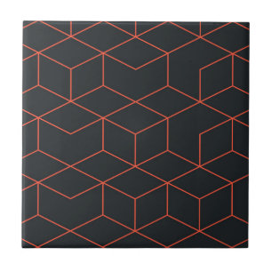 Vibrant, retro, simple, cool, trendy cube pattern tile