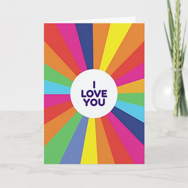 Vibrant Romantic I Love You Card (Front)