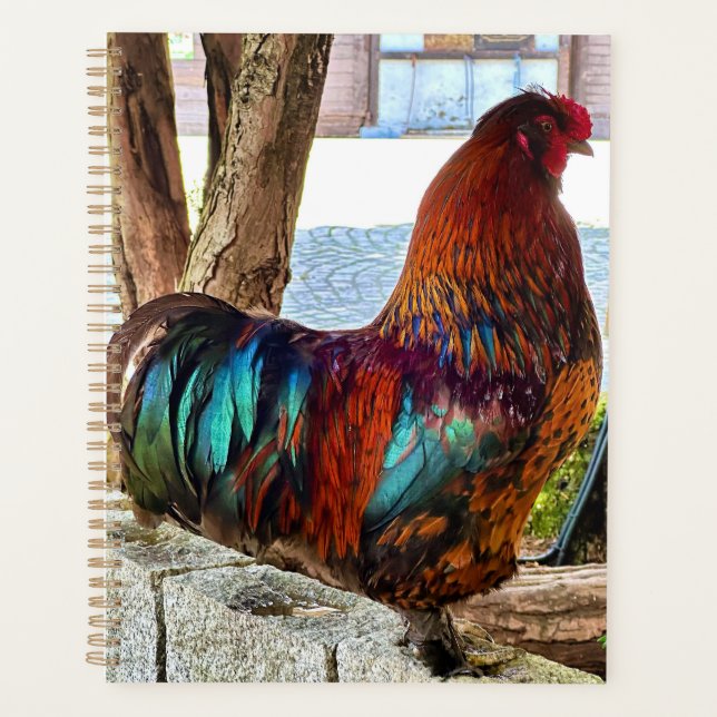 Vibrant Rooster Custom Planner  (Front)