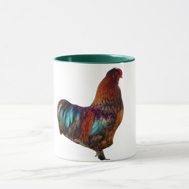 Vibrant Rooster Mug - Colourful Farm Fresh Art (Center)