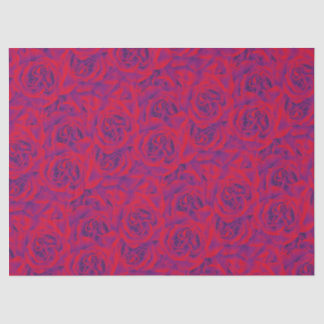 Vibrant Rose Flowers Pattern Floral Purple Red Tissue Paper
