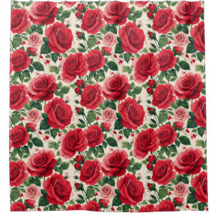 Vibrant Rose Pattern With Red And Pink Roses