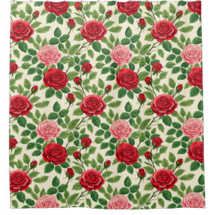 Vibrant Rose Pattern With Red And Pink Roses