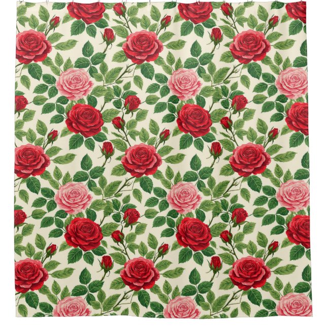Vibrant Rose Pattern With Red And Pink Roses (Front)