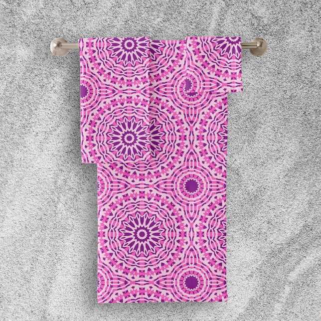 Vibrant rose violet et blanc Motif marocain (Créateur téléchargé)