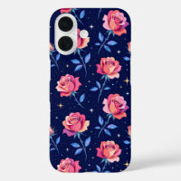 Vibrant Roses Against Starry Night Sky