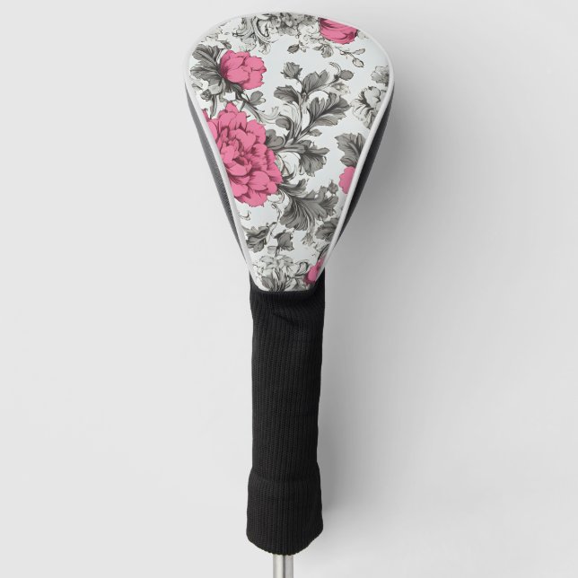 Vibrant Roses Golf Head Cover (Front)