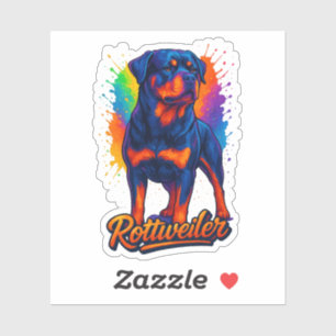 Vibrant Rottweiler Pop Art – Bold Neon Dog