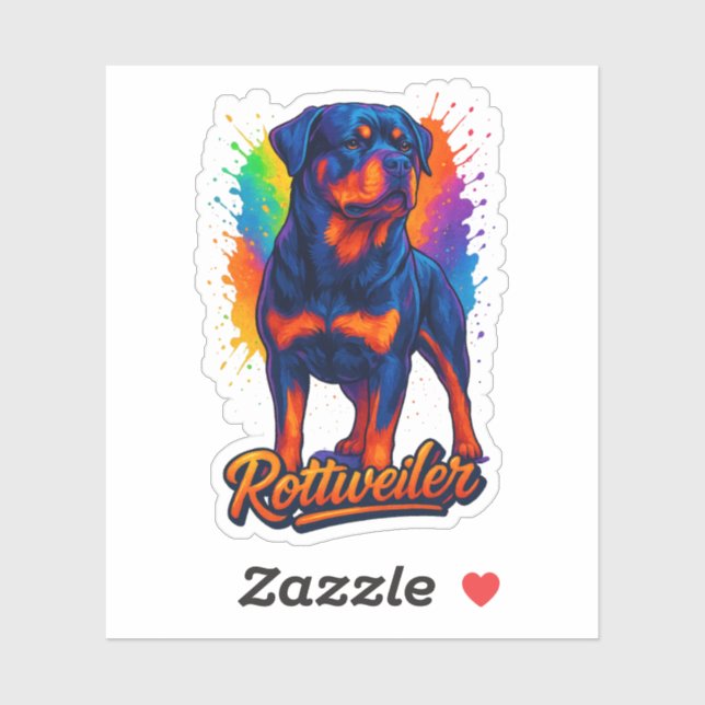 Vibrant Rottweiler Pop Art – Bold Neon Dog (Sheet)