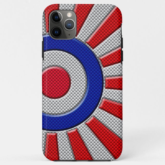 Vibrant Roundel Sunburst Design Carbon Fibre Style Case-Mate iPhone Case (Back)