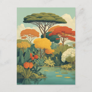 Vibrant Safari Jungle Scene Postcard