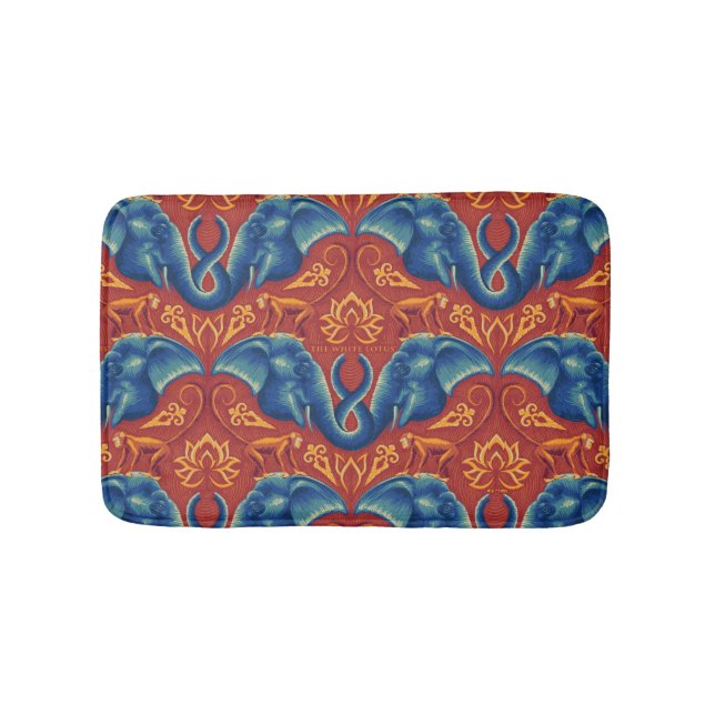 Vibrant Safari Tapestry Pattern - The White Lotus Bath Mat (Front)