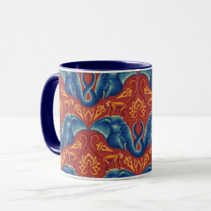 Vibrant Safari Tapestry Pattern - The White Lotus Mug