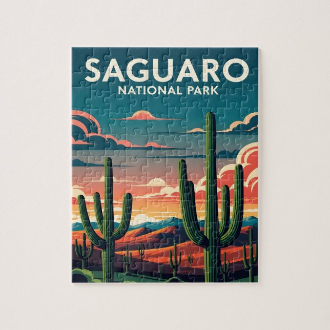 Vibrant saguaro National Park Jigsaw Puzzle (Vertical)