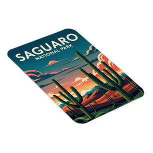 Vibrant saguaro National Park Magnet