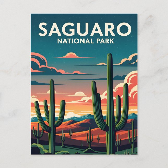 Vibrant saguaro National Park Postcard (Front)