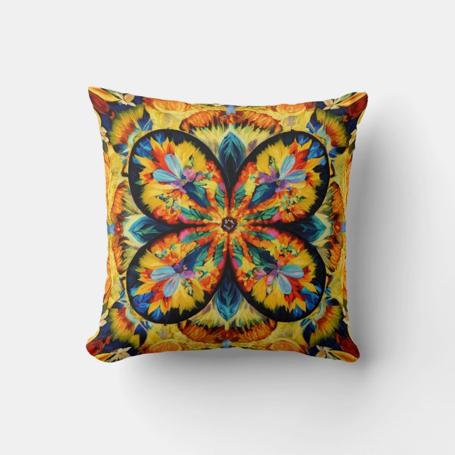 Vibrant Salsa Dance - Barefoot in Motion" Throw Pillow (Front)