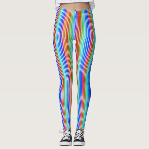 Vibrant Seamless Candy Stripes Leggings