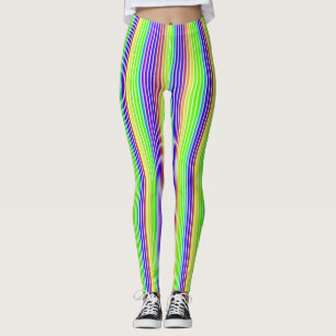 Vibrant Seamless Candy Stripes Leggings