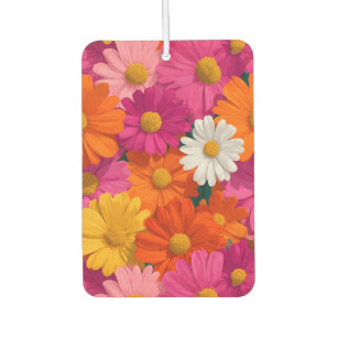 Vibrant Seamless Daisy Floral Pattern Air Freshener