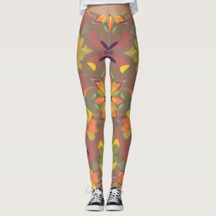 Vibrant Seamless Pattern Leggings - Soft Colour Di
