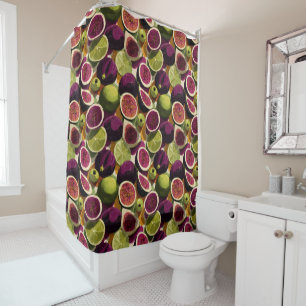 Vibrant Seamless Pattern of Sliced Figs and Limes