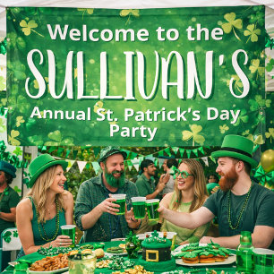 Vibrant Shamrock Party Welcome Illustration Banner