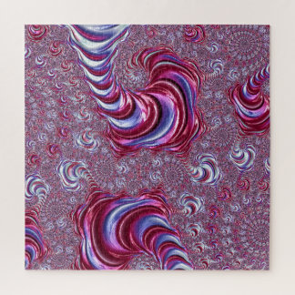 Vibrant Shiny Groovy Trippy Spiralling Fractal Art Jigsaw Puzzle